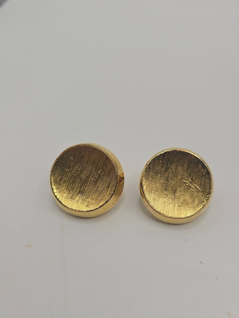 Brushed Gold Tone Round Disc Screw Back Earrings - Classic Women’s Jewelry